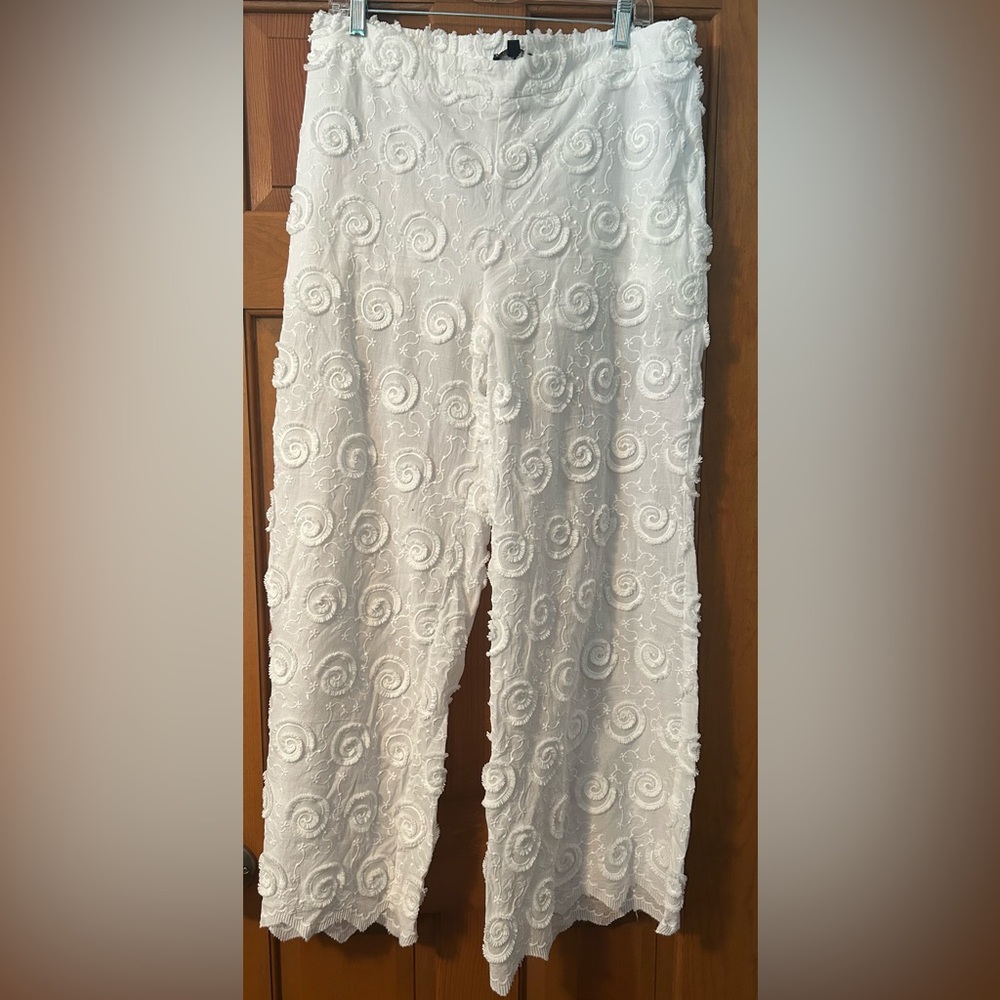 White Spiral Lace Pants